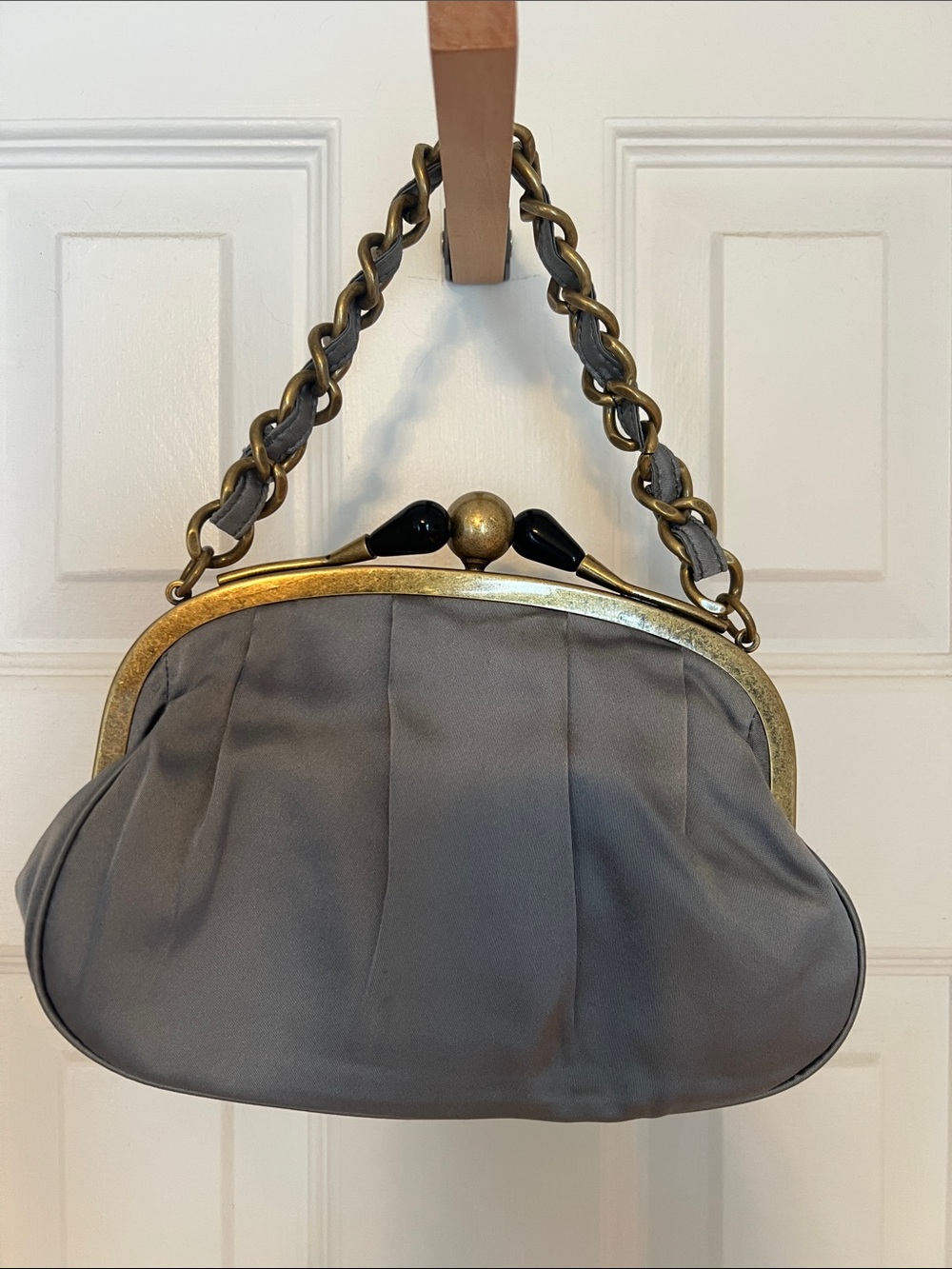 J Crew Classic Gray Evening Frame-Top Clutch
